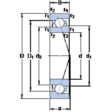 110 mm x 170 mm x 28 mm  SKF 7022 CE/HCP4A Rolamentos de esferas de contacto angular