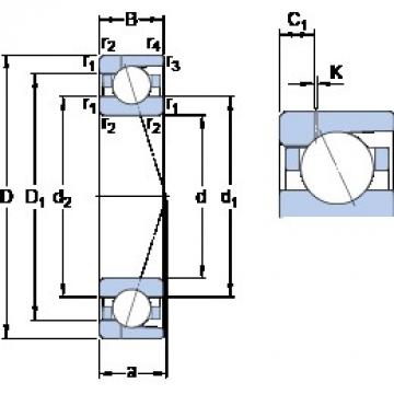 85 mm x 130 mm x 22 mm  SKF 7017 CD/P4AH1 Rolamentos de esferas de contacto angular